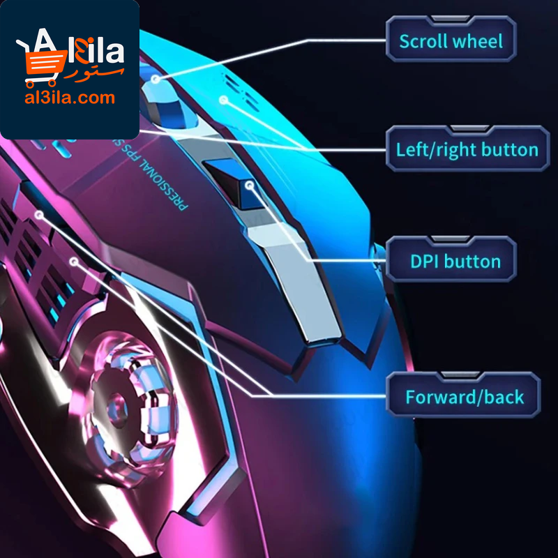 Rechargeable Wireless Gaming Mouse with Silent Operation, Bluetooth and 2.4GHz USB Connectivity, and Mechanical Backlighting for PC Gamers