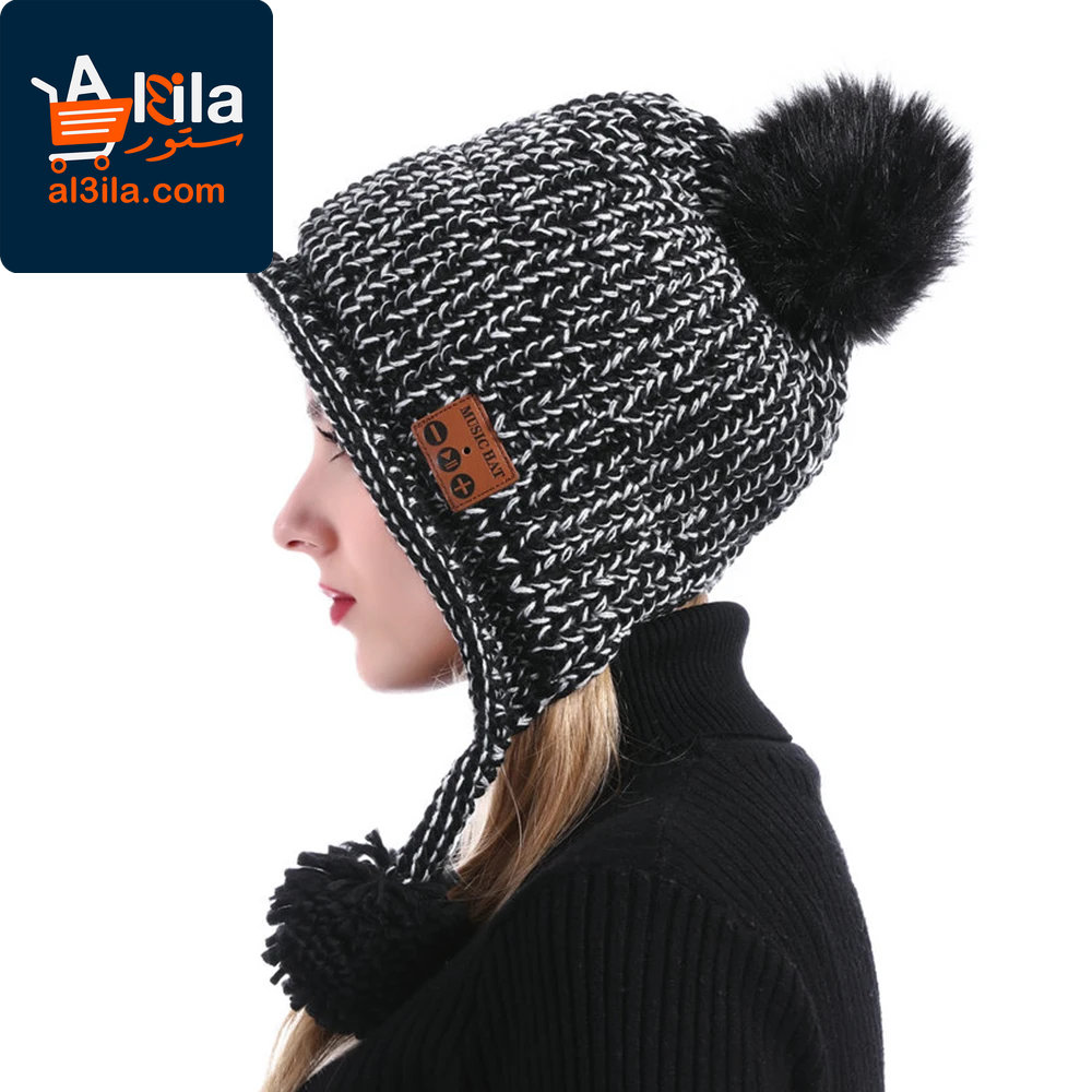 Bluetooth-Compatible Knitted Beanie Hat with Earphone Speakers and Microphone for Women - Warm Soft Winter Outdoor Wear