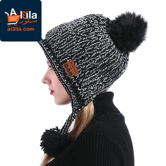 Bluetooth-Compatible Knitted Beanie Hat with Earphone Speakers and Microphone for Women - Warm Soft Winter Outdoor Wear