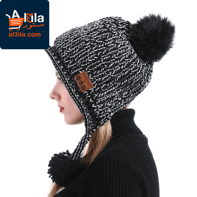 Bluetooth-Compatible Knitted Beanie Hat with Earphone Speakers and Microphone for Women - Warm Soft Winter Outdoor Wear