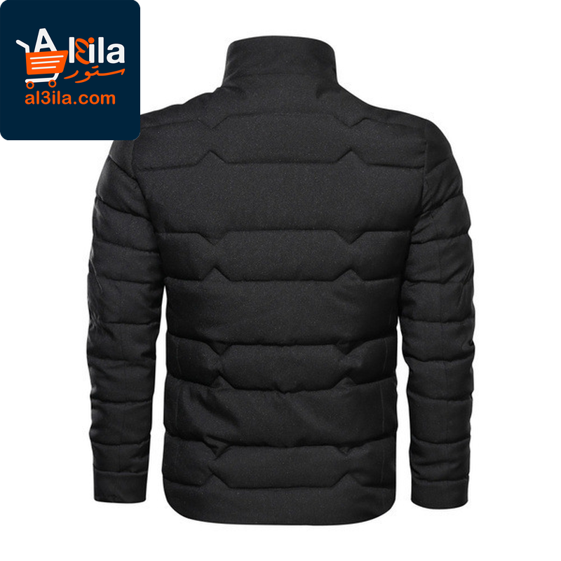 Men's Stand-Up Collar Plus Velvet Warm Jacket – Stylish Solid Color Cotton Outerwear