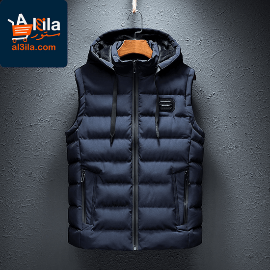 Stylish Hooded Sleeveless Men's Vest - Casual Cotton-Padded Zipper Waistcoat in Plus Sizes up to 6XL