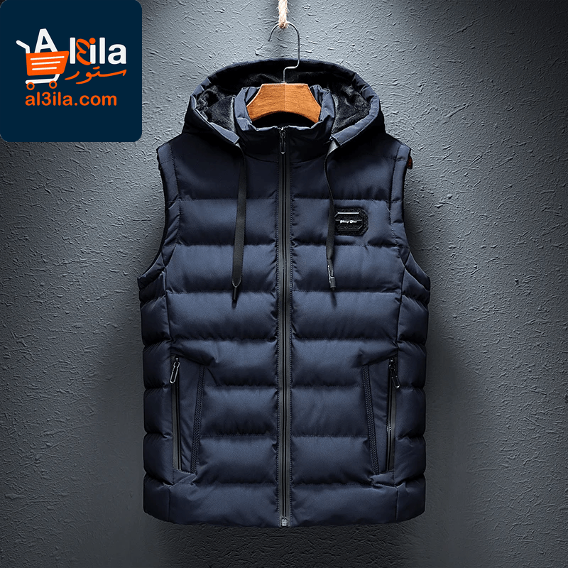 Stylish Hooded Sleeveless Men's Vest - Casual Cotton-Padded Zipper Waistcoat in Plus Sizes up to 6XL