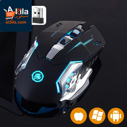Rechargeable Wireless Gaming Mouse with Silent Operation, Bluetooth and 2.4GHz USB Connectivity, and Mechanical Backlighting for PC Gamers