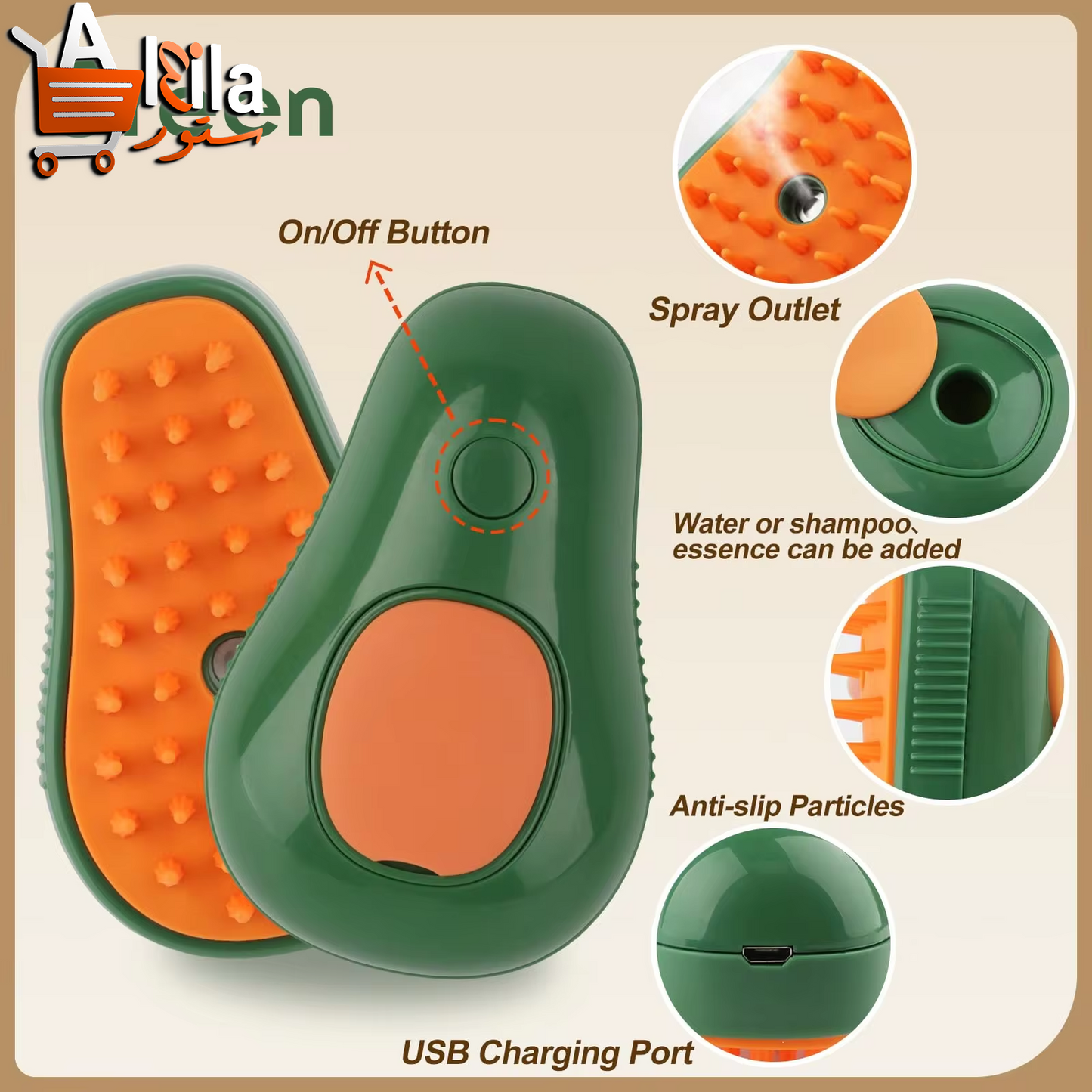 3-in-1 Electric Pet Grooming Brush with Steam Spray for Effortless Hair Removal and Massaging Care for Dogs and Cats