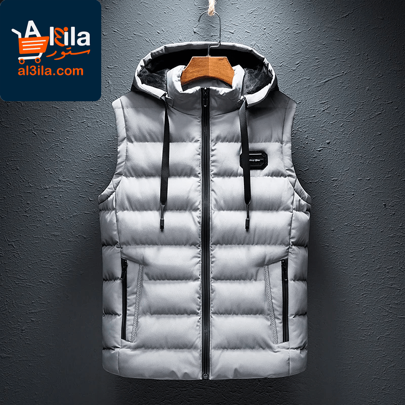 Stylish Hooded Sleeveless Men's Vest - Casual Cotton-Padded Zipper Waistcoat in Plus Sizes up to 6XL