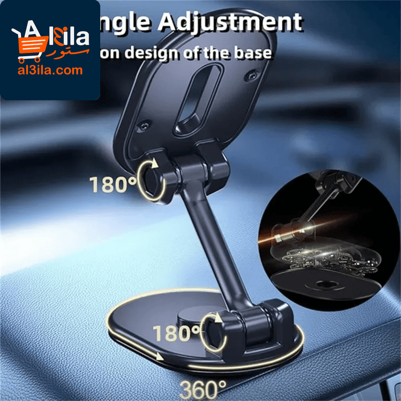 Alloy Magnetic Car Phone Holder with 360-Degree Rotation - Universal Dashboard Mount for Smartphones and Tablets