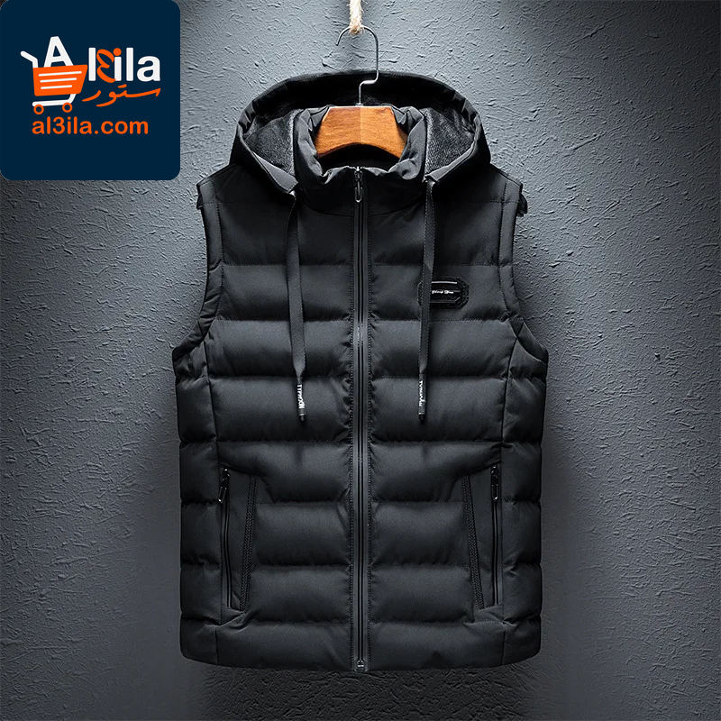 Stylish Hooded Sleeveless Men's Vest - Casual Cotton-Padded Zipper Waistcoat in Plus Sizes up to 6XL