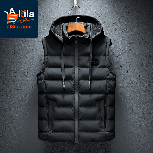 Stylish Hooded Sleeveless Men's Vest - Casual Cotton-Padded Zipper Waistcoat in Plus Sizes up to 6XL