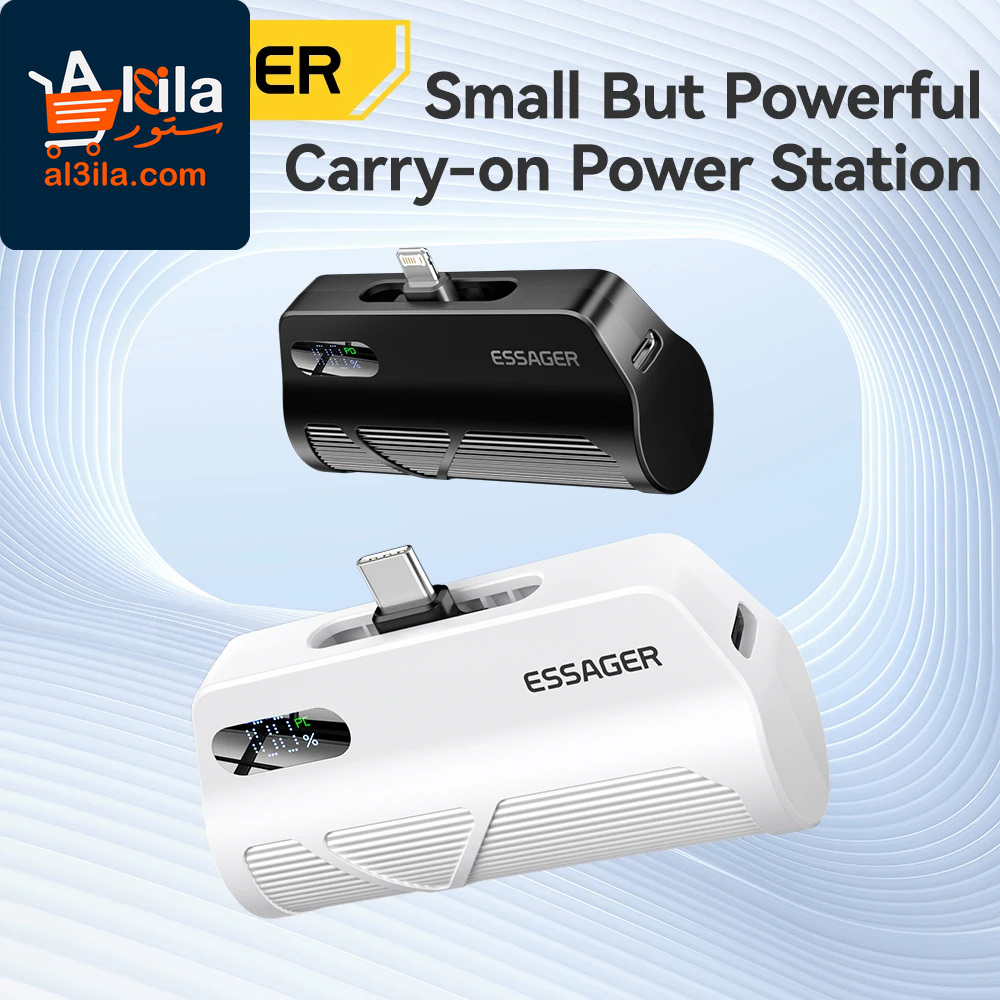 5000mAh Mini Capsule Power Bank with Type-C Fast Charging and Digital Display for iPhone 16