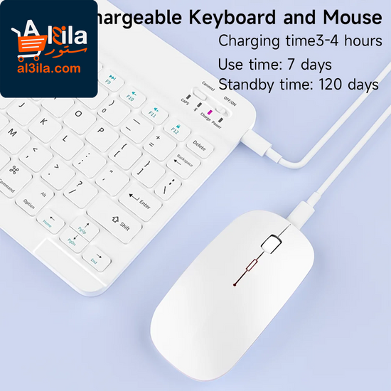 Wireless Bluetooth Keyboard and Mouse for iOS, Android, and Windows Tablets, Compatible with iPad Air, Mini, Pro, Xiaomi, Apple, and Huawei