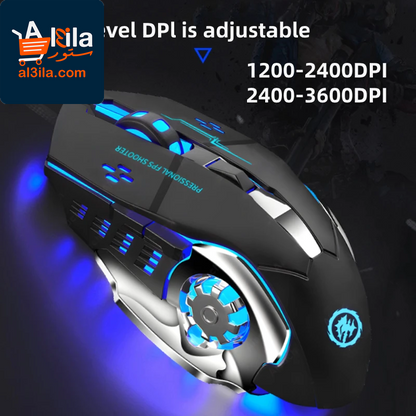 Rechargeable Wireless Gaming Mouse with Silent Operation, Bluetooth and 2.4GHz USB Connectivity, and Mechanical Backlighting for PC Gamers