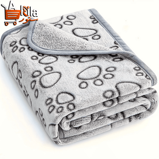 Deluxe Soft Fluffy Pet Blanket with Cute Cartoon Design - Ideal for Cats and Dogs, Perfect for Cozy Comfort