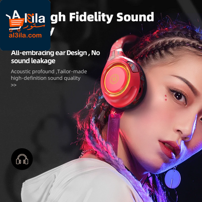 A2 High-Fidelity Wireless Bluetooth Over-Ear Headphones with Detachable Microphone and Enhanced Bass Stereo Sound