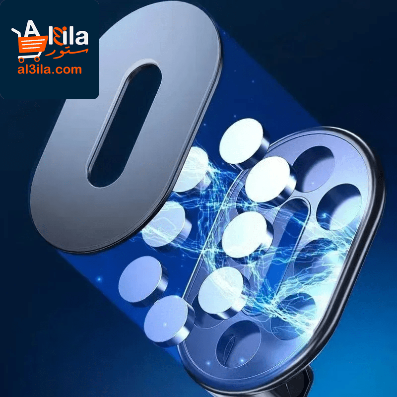Alloy Magnetic Car Phone Holder with 360-Degree Rotation - Universal Dashboard Mount for Smartphones and Tablets